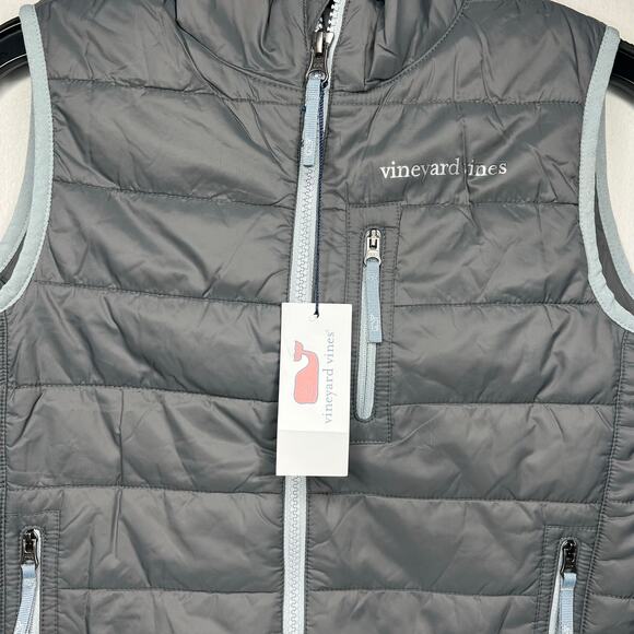 NEW Vineyard Vines Outerwear Kids Mountain Weekend Puffer Vest Gray Youth Size 7 - Picture 3 of 7